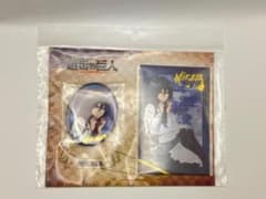 Attack Titan　Oval Badge & Polaroid Photo Card Set - Mikasa