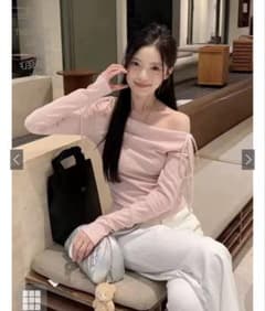 GRL グレイル　オフショルダー ピンク トップスのサムネイル