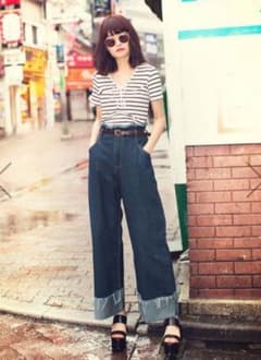 GRL ワイド デニム パンツ XSサイズのサムネイル