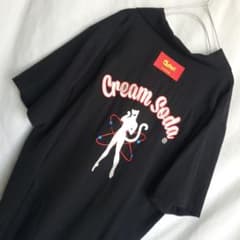CREAM SODA ボウリングシャツ　クリームソーダ キャット ネコ 黒 CREAM SODA ボウリングシャツ クリームソーダ キャット ネコ 黒