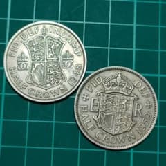 古銭　イギリス　硬貨　まとめて イギリス 外国コイン 硬貨 貨幣 古銭 ハーフクラウン - メルカリ