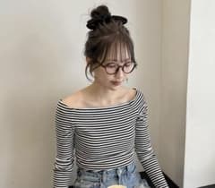 nugu ボーダーオフショルTシャツのサムネイル