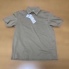新品　ユニクロUNIQLO エアリズム ヒヨクエリポロシャツ S ベージュのサムネイル