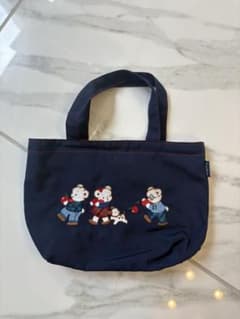 familiar 刺繍キャラクター付きネイビー トートバッグのサムネイル