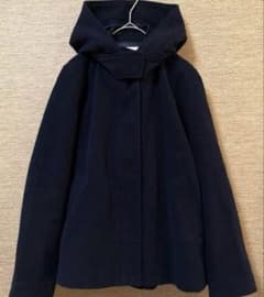 【ユナイテッドアローズ】ショートコート　フード　Aライン【M】ネイビー
