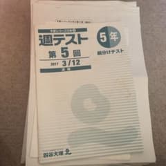 四谷大塚 週テスト5年 Bクラス 2017年 第5回〜第20回のサムネイル