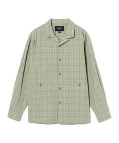 PWA LINEN MIX O/C SHIRT / GREEN CHECK - メルカリ
