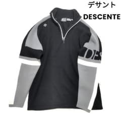 デサント ハーフジップ ジャガード スタンドカラー セーター/ニット