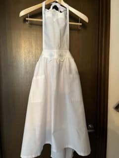 エプロン　芦田淳デザイン　jun_ashida 新品未使用 jun ashida 芦田淳 レディース エプロン ホワイト ブルー ローズ