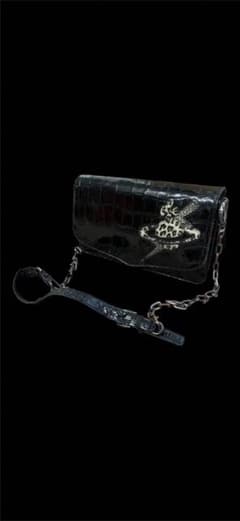 Vivienne Westwood Shoulder Clutch, 90s Style, 2-Way, Embossed Leopard Print Clodsire B