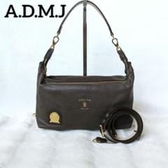 A.D.M.J. エーディーエムジェイ ショルダーバッグ 2Way ブラウン