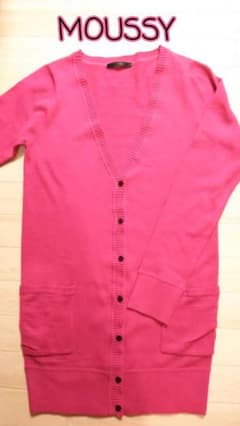MOUSSY*ピンクニット*カーディガン*ロングのサムネイル