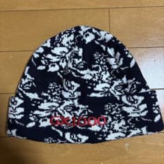 GX1000 花柄ニット帽 ネイビー - メルカリ