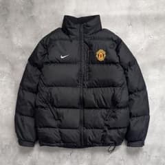 ⭐️美品⭐️Nike マンチェスター・ユナイテッド ダウンコート　 ブラック 00s NIKE マンチェスター ユナイテッド ダウンジャケット ドローコード