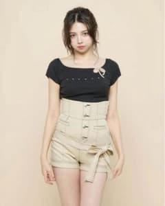 andmary Baby ribbon tops blackのサムネイル