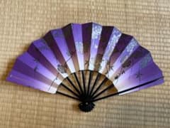 日本舞踊 扇子 紫 箱付きのサムネイル