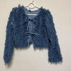 Rag Out フリンジ付きダークブルーカーディガンのサムネイル
