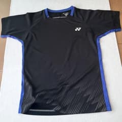 YONEX ソフトテニスゲームシャツ ブラック ブルーJ140のサムネイル