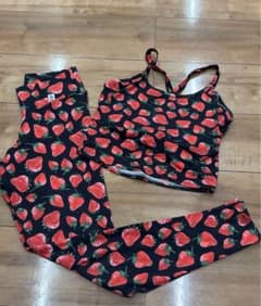 ✨美品✨Linda Works リンダワークス イチゴ柄 ヨガウェア上下セットM