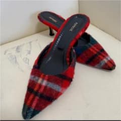 サンダル パンプス PIPPICHIC ピッピシック  チェックミュールのサムネイル