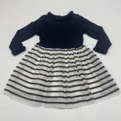 PETIT Bateau ◆ネイビー×ボーダーチュールワンピース　95サイズのサムネイル