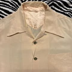 ビンテージ40s 50s ピンクレーヨンシャツ vintage ロカビリー 襤褸
