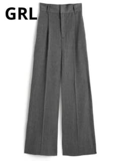【新品】GRL センタープレスワイドタックロングパンツのサムネイル