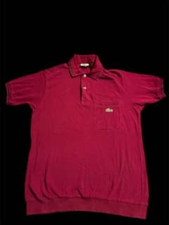 Lacoste ポロシャツ 茶色 ワインレッド セール】 UVカット ミニマム総柄プリント 比翼仕立て ウルトラドライ