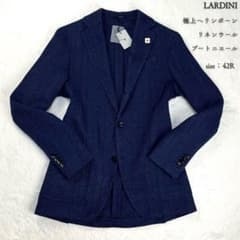 ラルディーニ LARDINI アンコン ジャケット ヘリンボーン ブートニエール 極希少 LARDINI ヘリンボーン アンコンジャケット ブートニエール 42