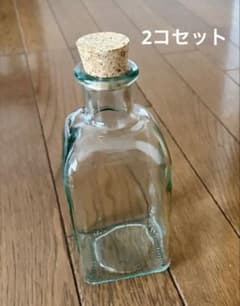 【未使用美品】 ガラスボトル アンティーク調 コルク蓋付きのサムネイル