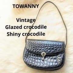 TOWANNY クロコダイル ブラック ショルダーバッグ トワニー