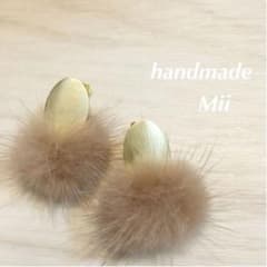 【349】モカファー×マットゴールド   ピアスのサムネイル