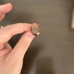【当時物】大粒 スモーキークォーツ風 カフスボタン カフリンクス レトロ 古着のサムネイル