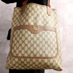 週末セール】GUCCI オールドグッチ トートバッグ シェリーライン GG柄