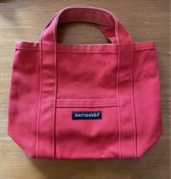 ラッコCさま　marimekko トートバッグ 赤 キャンバス　ミニのサムネイル