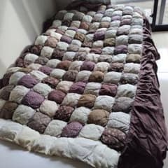 パッチワークベッドカバー【ハンドメイド】 - メルカリ