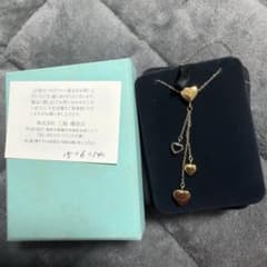 ティファニーマルチドロップハートネックレスイエロー／ホワイト 