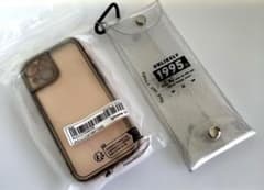 iPhone 12/12 Pro ケース ベージュ クリアポーチ付き