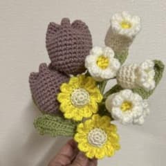 毛糸で作った枯れない花❁⃘*.ハンドメード フラワーギフト プレゼント インテリアのサムネイル
