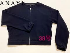 超美品！ANAYI ノーカラージップアップブルゾン - メルカリ