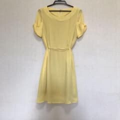 【UNITED ARROWS】イエロードレス　ワンピース　半袖　膝丈のサムネイル