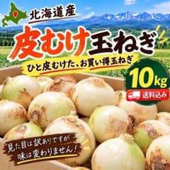 10kg 北海道産 皮むけ玉ねぎ 訳あり品 農家直送 送料無料！のサムネイル