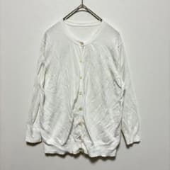 良品計画 無印 綿100% 大きいサイズ カーディガン 7分袖 白 薄手 春夏