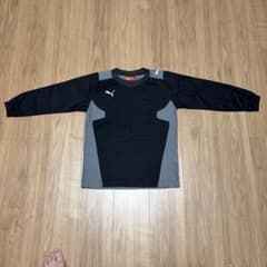 【中古】★キッズ★ PUMA 長袖ピステ 130cm ブラック/グレーのサムネイル