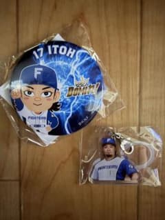 北海道日本ハムファイターズ 伊藤大海 缶バッジ アクリルキーホルダーのサムネイル