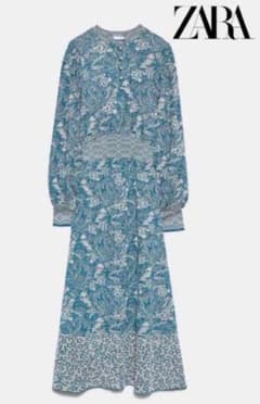 【新品未使用タグ付】 ZARA ザラ ロングワンピース マキシ丈 ジャガード Ｍ 新品未使用タグ付】 ZARA ザラ ロングワンピース マキシ丈 ジャガード
