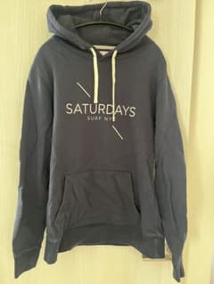 【値下げ】SATURDAYS SURF NYC パーカー Mサイズ　ネイビーのサムネイル