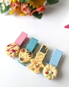 フェイクスイーツ　ハンドメイド　食品サンプル　木製クリップ　ウッドピンチのサムネイル