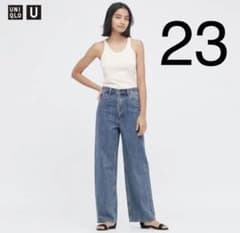 ユニクロユー　ワイドレッグジーンズ　23 Blueのサムネイル