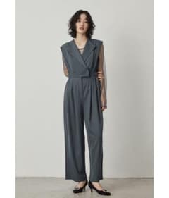 niana スタンドアウトカラーオールインパンツ 2点セット ブルー L